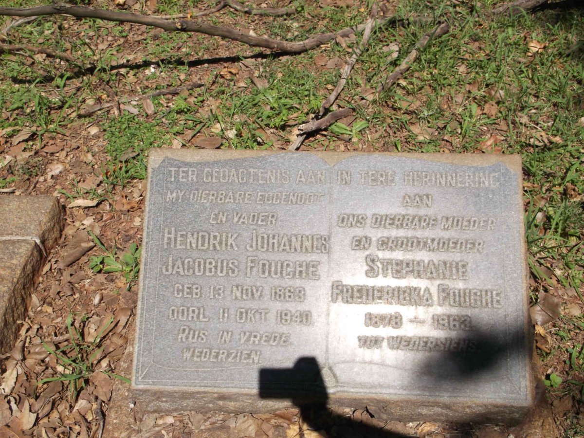 FOUCHE Hendrik Johannes Jacobus 1863-1940 & Stephanie Fredericka  1878-1963 
