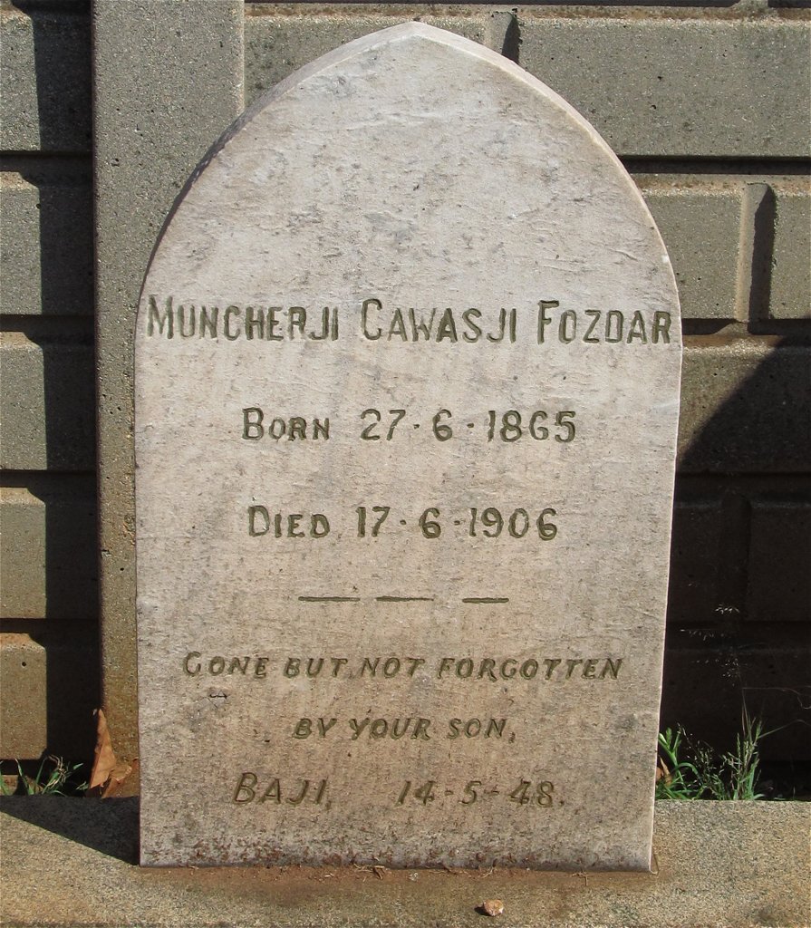 FOZDAR Muncherji Cawasji 1865-1906