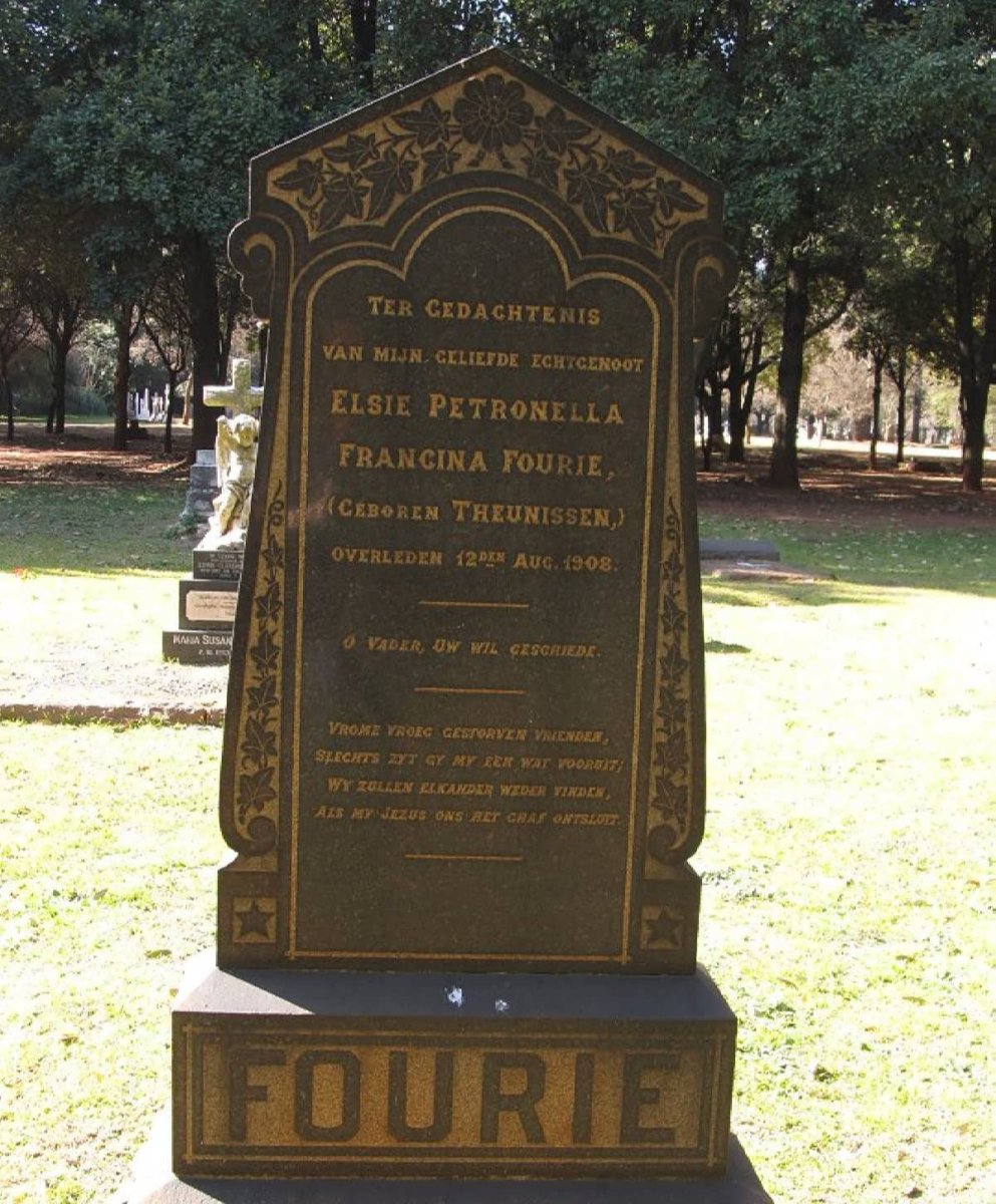 FOURIE Elsie Petronella Francina nee THEUNISSEN  -1908