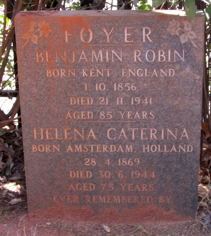 FOYER Benjamin Robin 1856-1941 &amp; Helena Caterina 1869-1944
