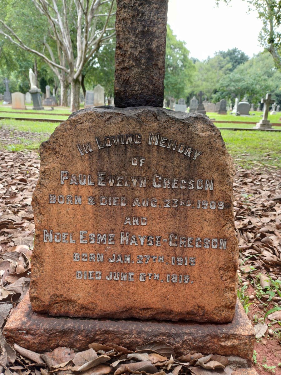 GREGSON Paul Evelyn 1909-1909 :: GREGSON Noel Esme HAYSE- 1915-1915