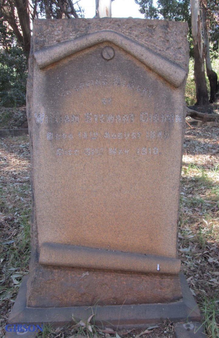 GIBSON William Stewart 184?-1910