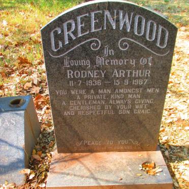 GREENWOOD Rodney Arthur 1936-1987