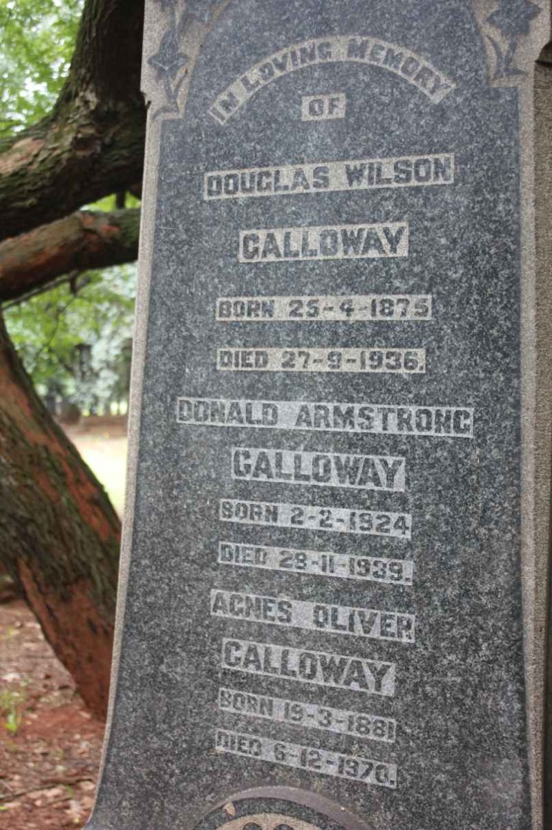 GALLOWAY Douglas Wilson 1875-1936 &amp; Agnes Oliver 1881-1970 :: GALLOWAY Donald Armstrong 1924-1939