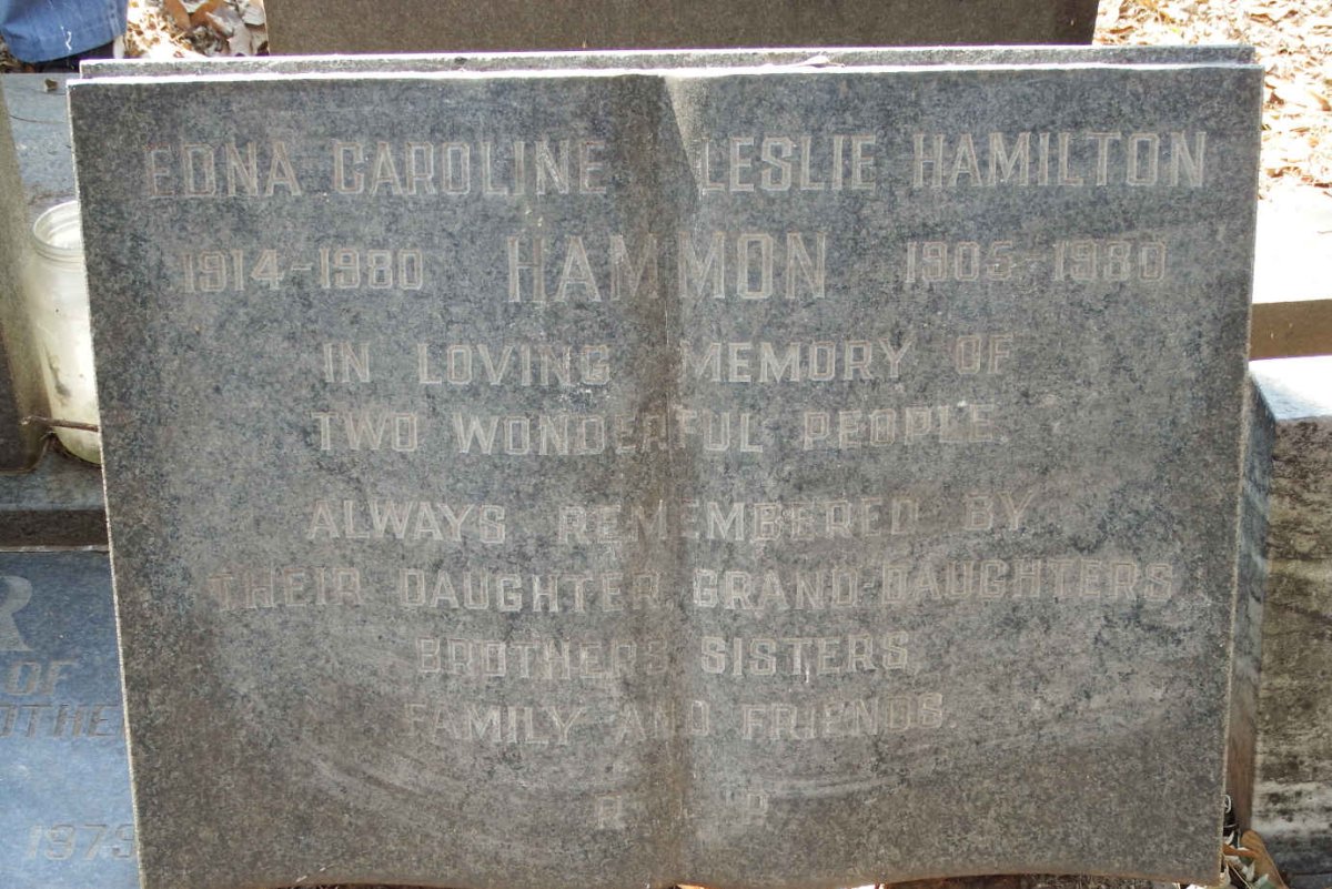HAMMON Leslie Hamilton 1905-1980 & Edna Caroline 1914-1980 