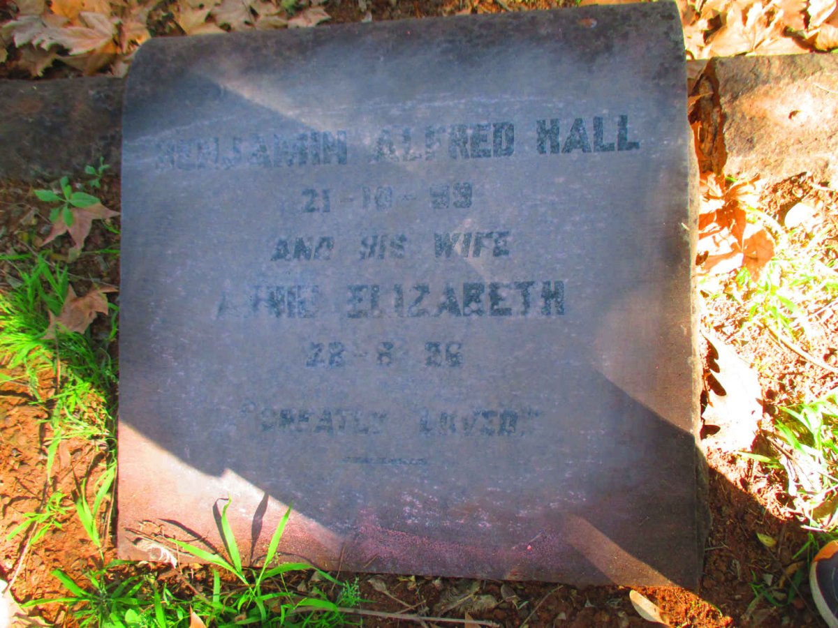 HALL Benjamin Alfred  & Elizabeth