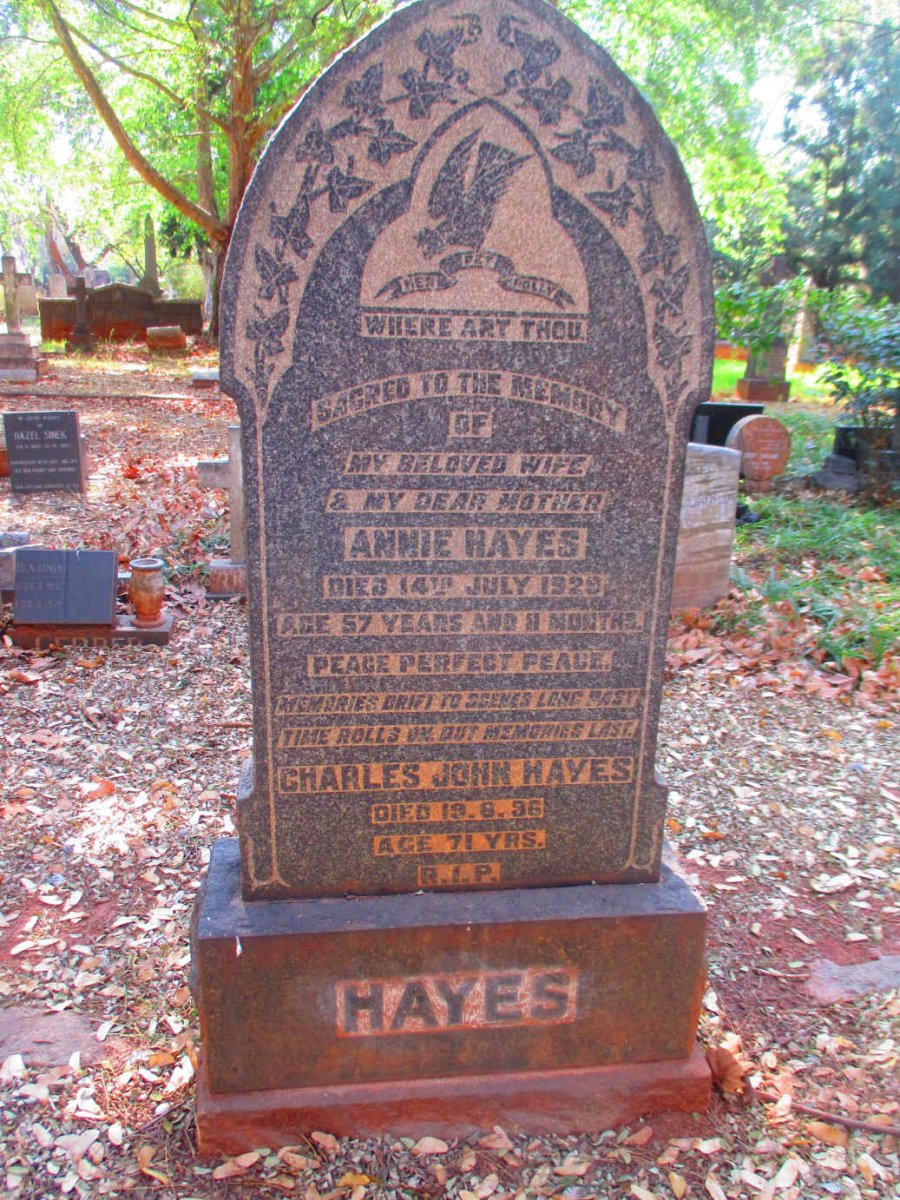 HAYES Charles John -19?6 &  Annie -1929