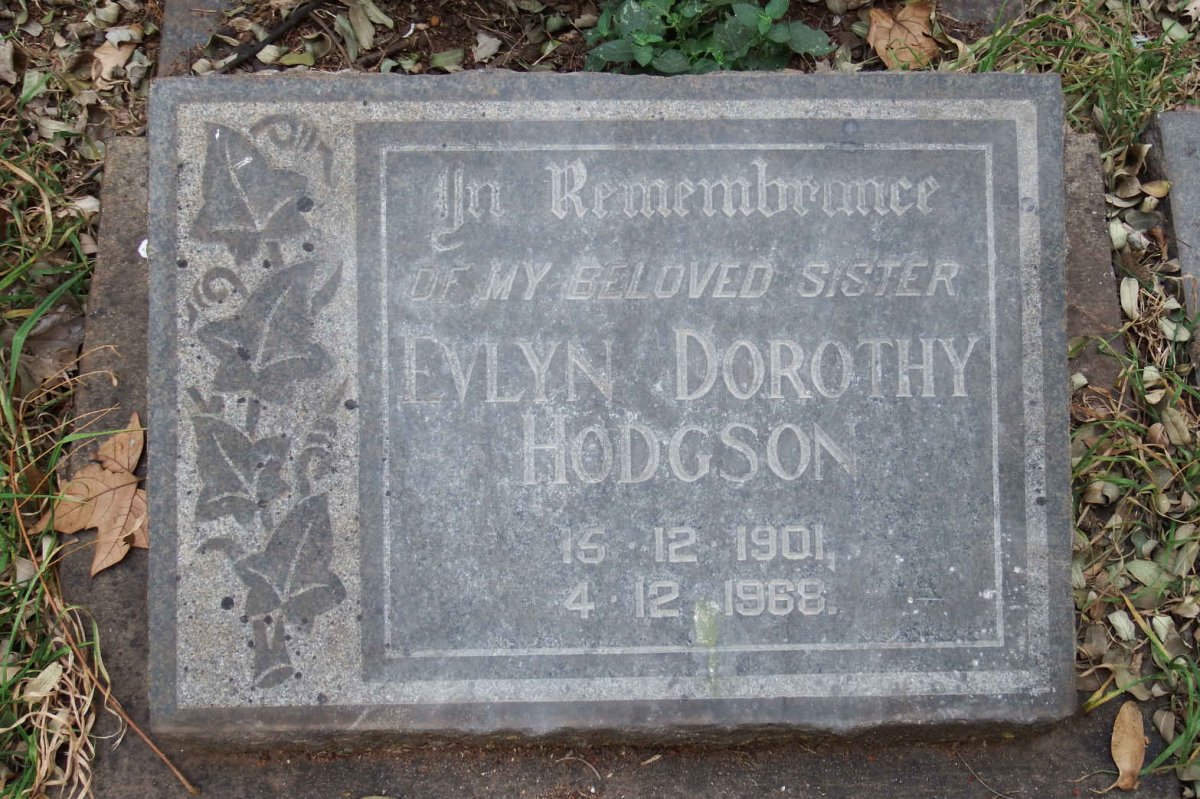 HODGSON Evlyn Dorothy 1901-1968