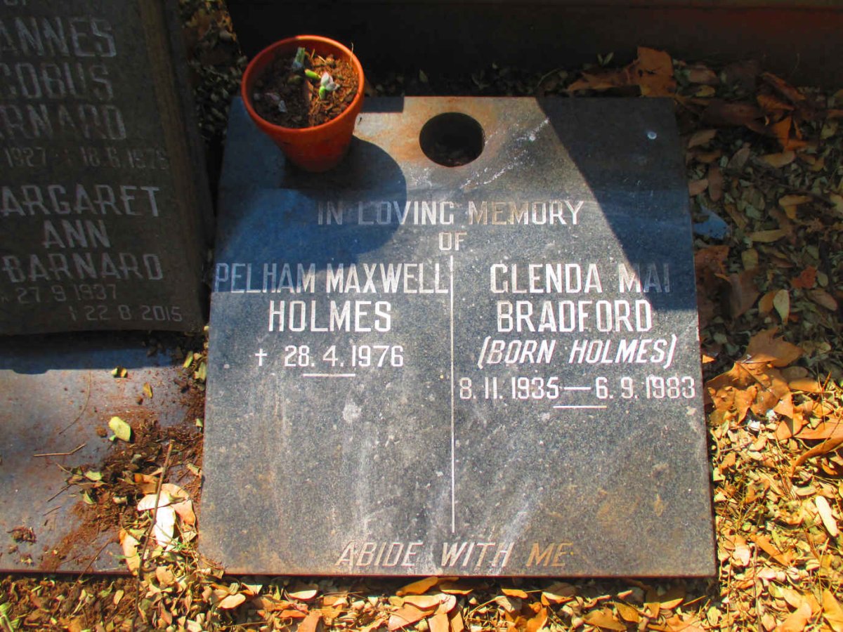 HOLMES Pelham Maxwell -1976 :: BRADFORD Glenda Mai nee HOLMES 1935-1983