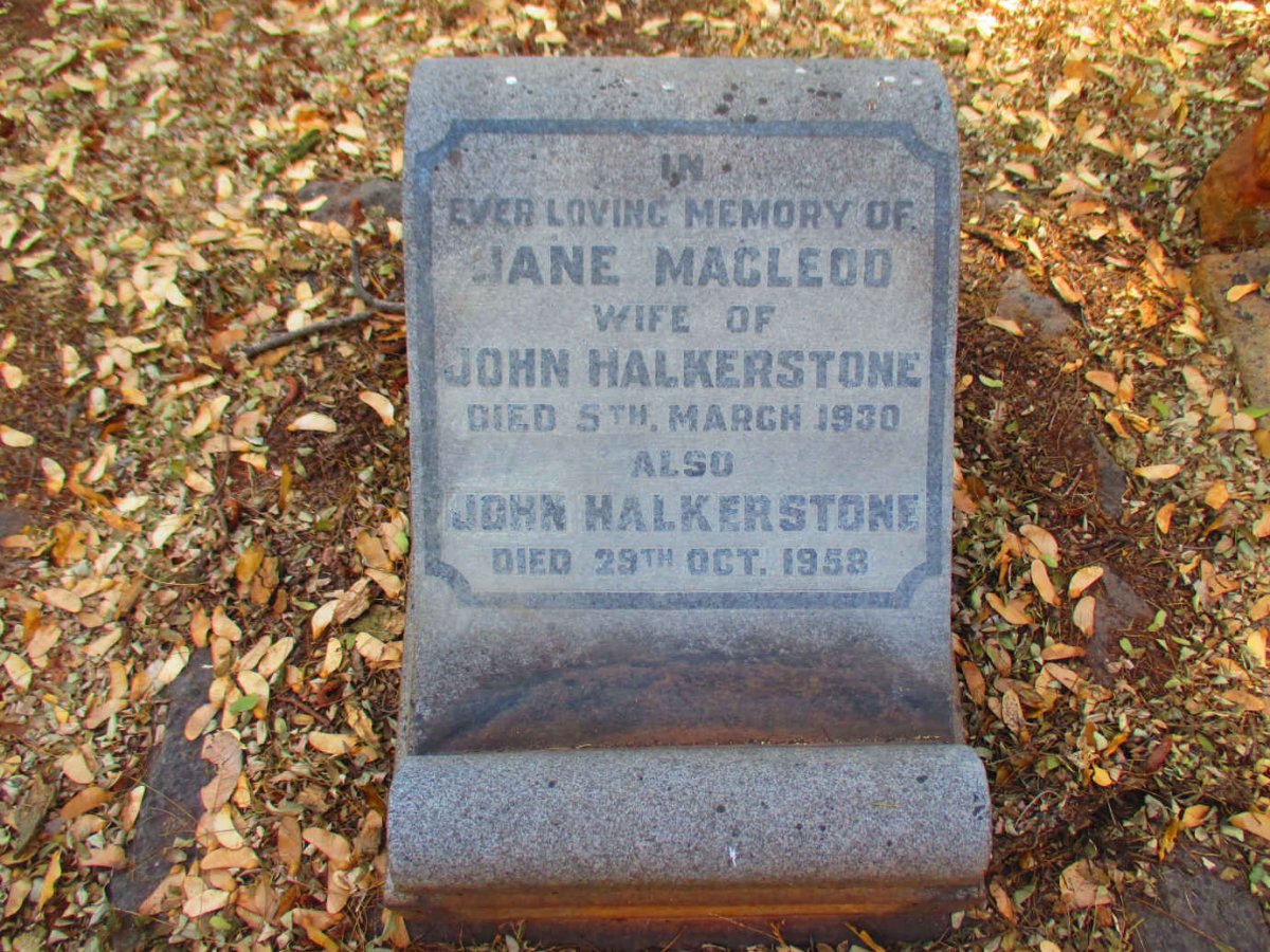 HALKERSTONE John -1958 & Jane MACLEOD -1930