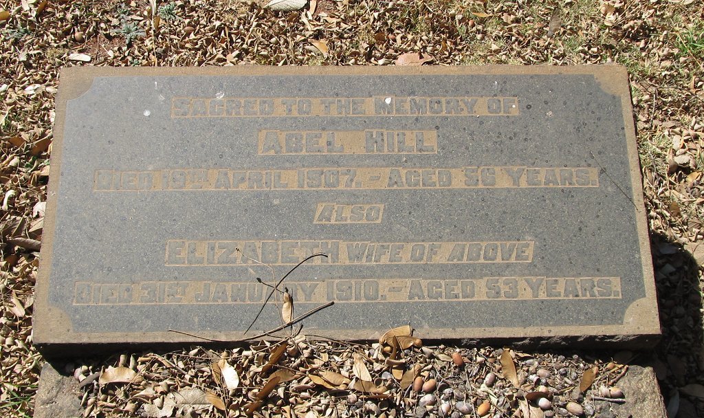 HILL Abel -1907 &amp; Elizabeth -1910