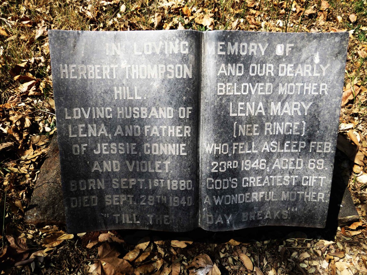 HILL Herbert Thompson 1880-1940 &amp; Lena Mary RINGE -1946