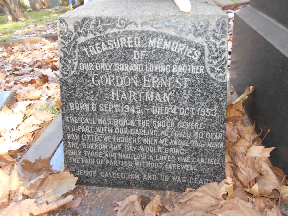 HARTMAN Gordon Ernest 1945-1953