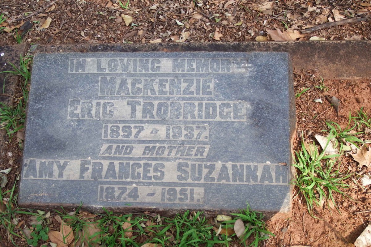 MACKENZIE Amy Frances Suzannah 1874-1951 :: MACKENZIE Eric Trobridge 1897-1937