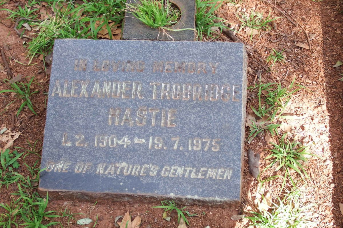 HASTIE Alexander Trobridge 1904-1975