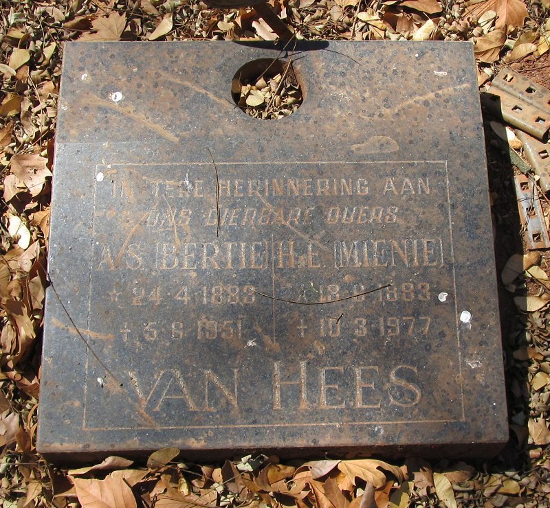 HESS A.S., van 1883-1951 &amp; H.E. 1883-1977