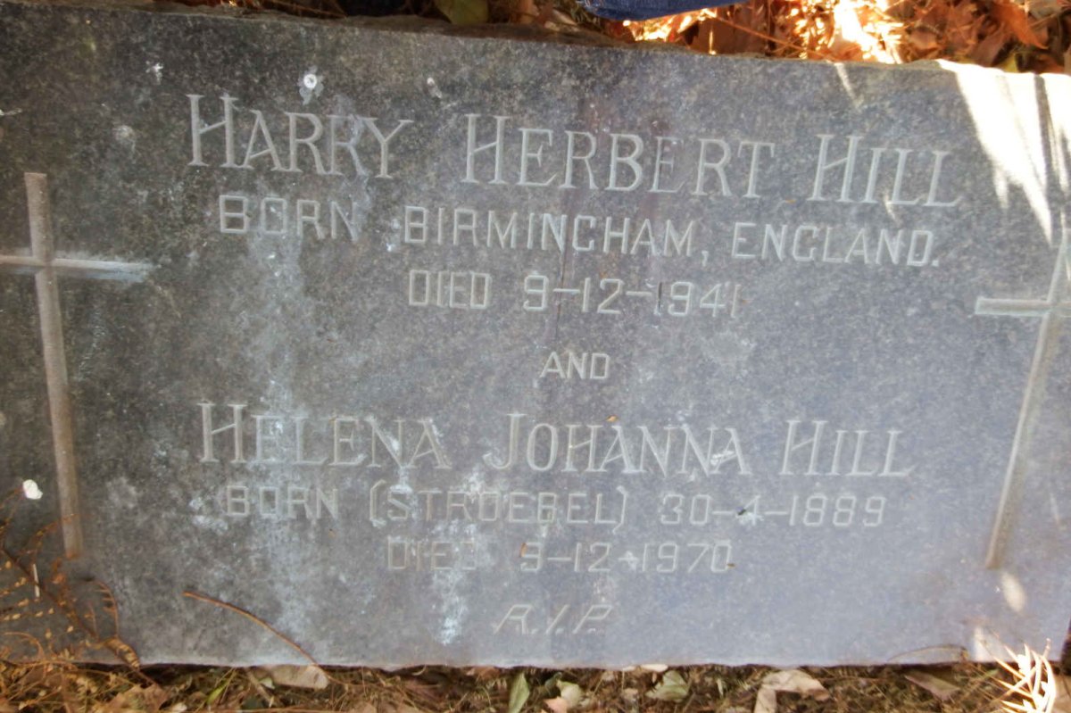 HILL Harry Herbert -1941 &amp; Helena Johanna STROEBEL 1889-1970