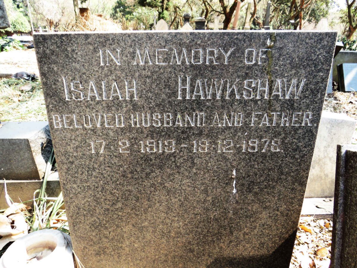 HAWKSHAW Isaiah 1913-1978