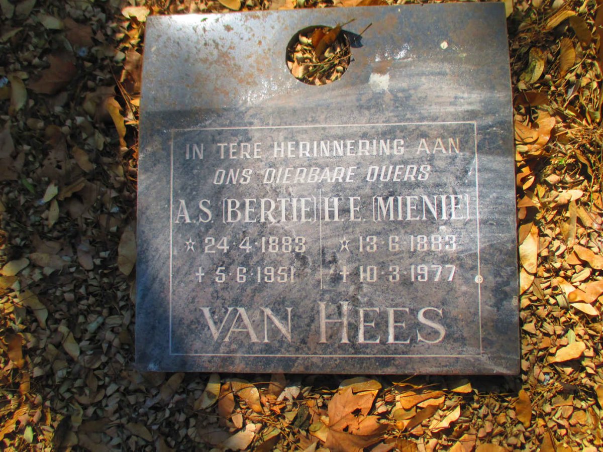 HEES A.S., van 1883-1951 & H.E. 1883-1977