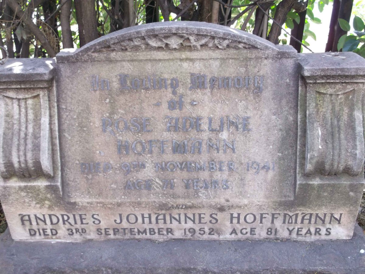 HOFFMANN Andries Johannes -1952 & Rose Adeline -1941