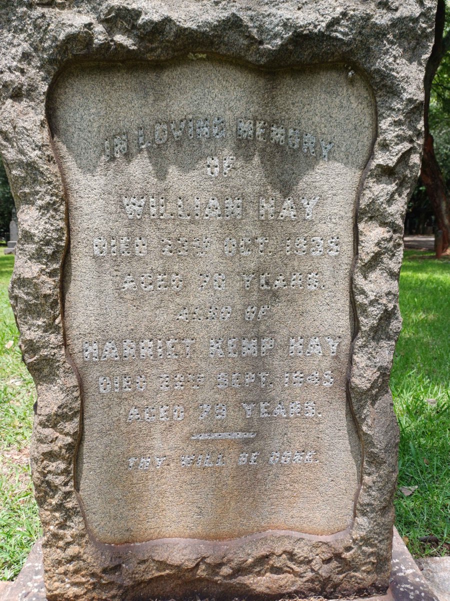 HAY William -1935 & Harriet Kemp -1945