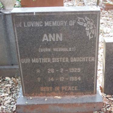 HERHOLDT Ann 1929-1984