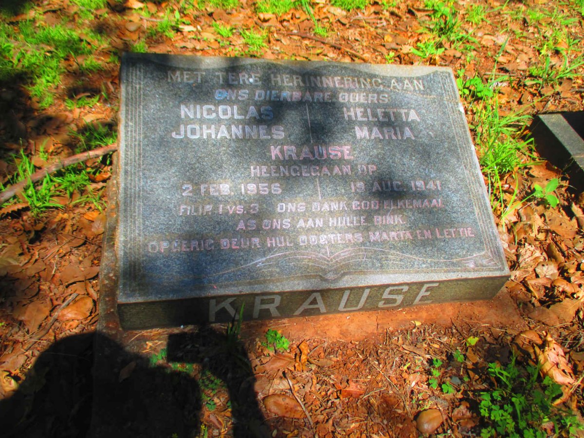 KRAUSE Nicolas Johannes -1956 & Heletta Maria -1941