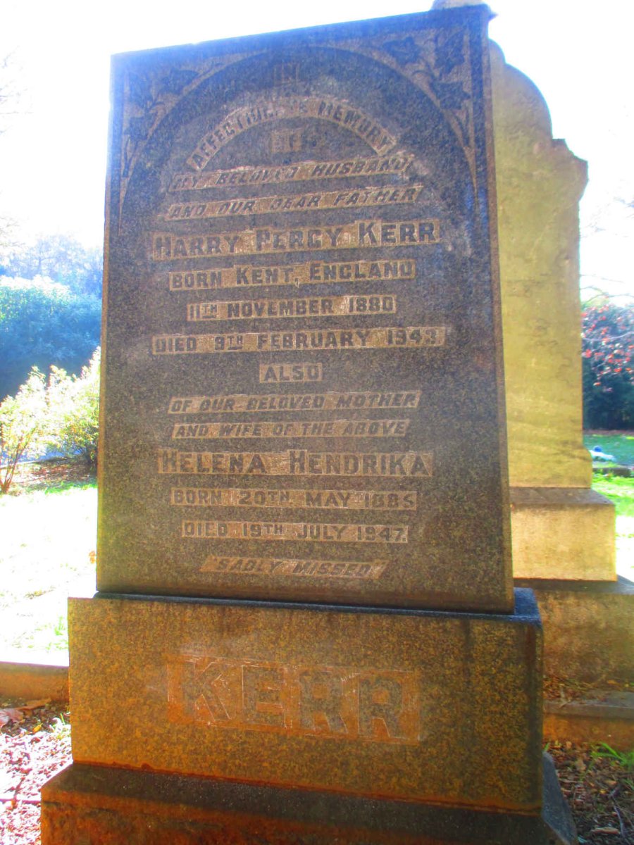 KERR Harry Percy 1880-1943 &amp; Helena Hendrika 1885-1947