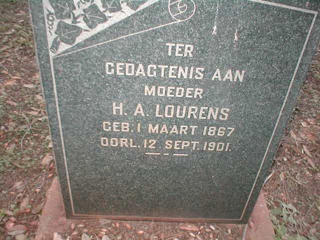 LOURENS H.A. 1867-1901