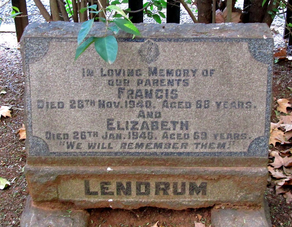 LENDRUM Francis -1940 &amp; Elizabeth -1946