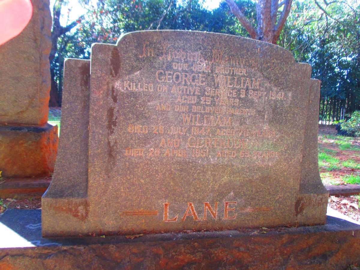 LANE William -1947 &  Gertrude -1951 :: LANE George William -1941 _1