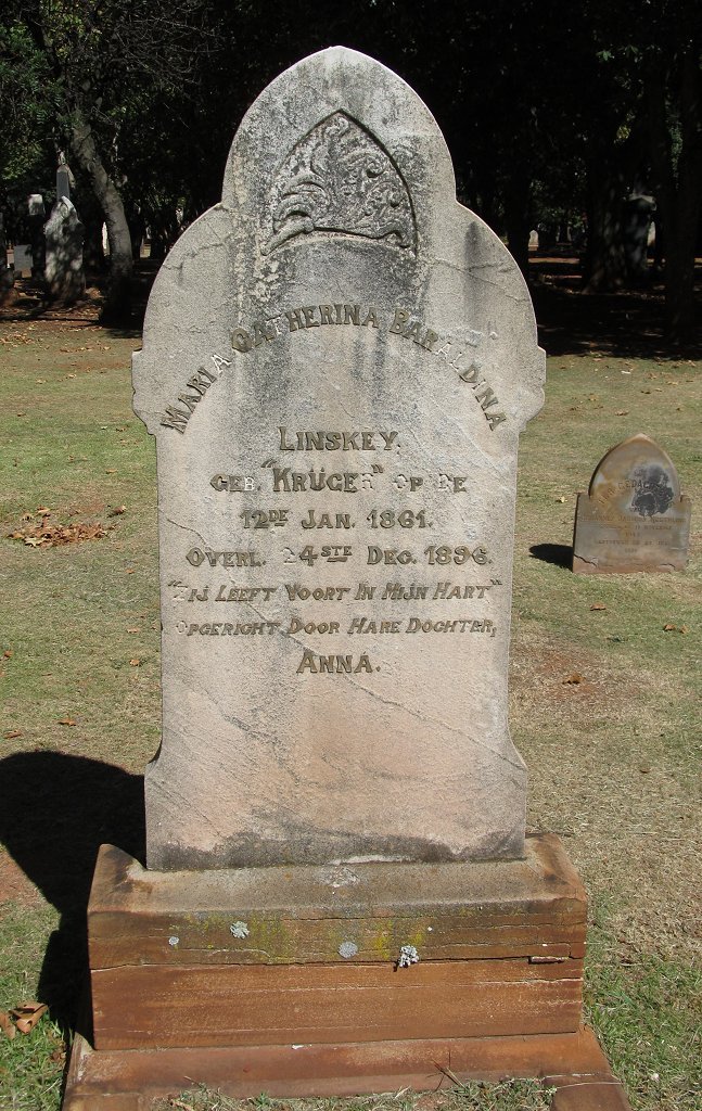 LINSKEY Maria Catherina Baraldina nee KRUGER 1861-1896