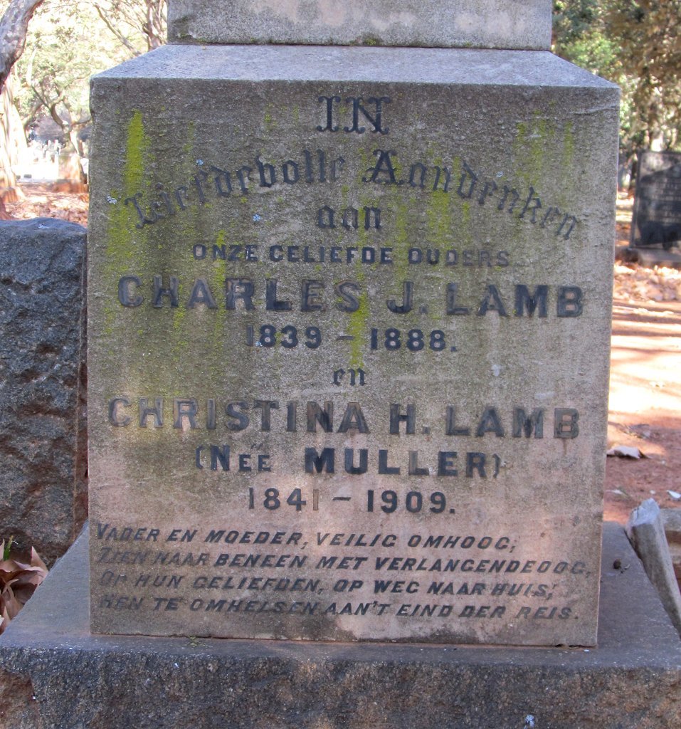 LAMB Charles J. 1839-1888 &amp; Christina H. MULLER 1841-1909