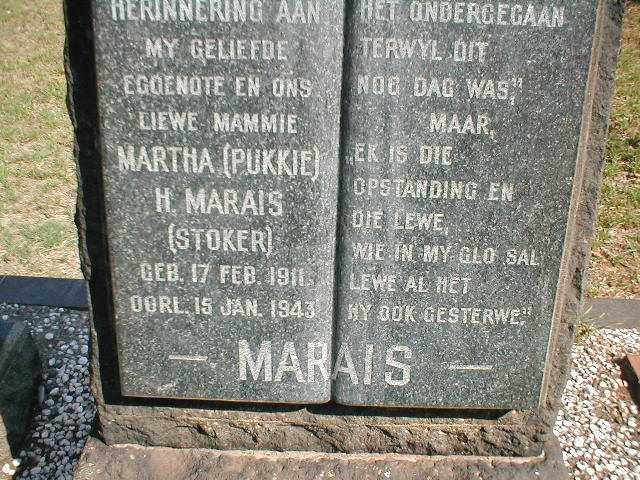 MARAIS Martha geb. STOKER 1911-1943