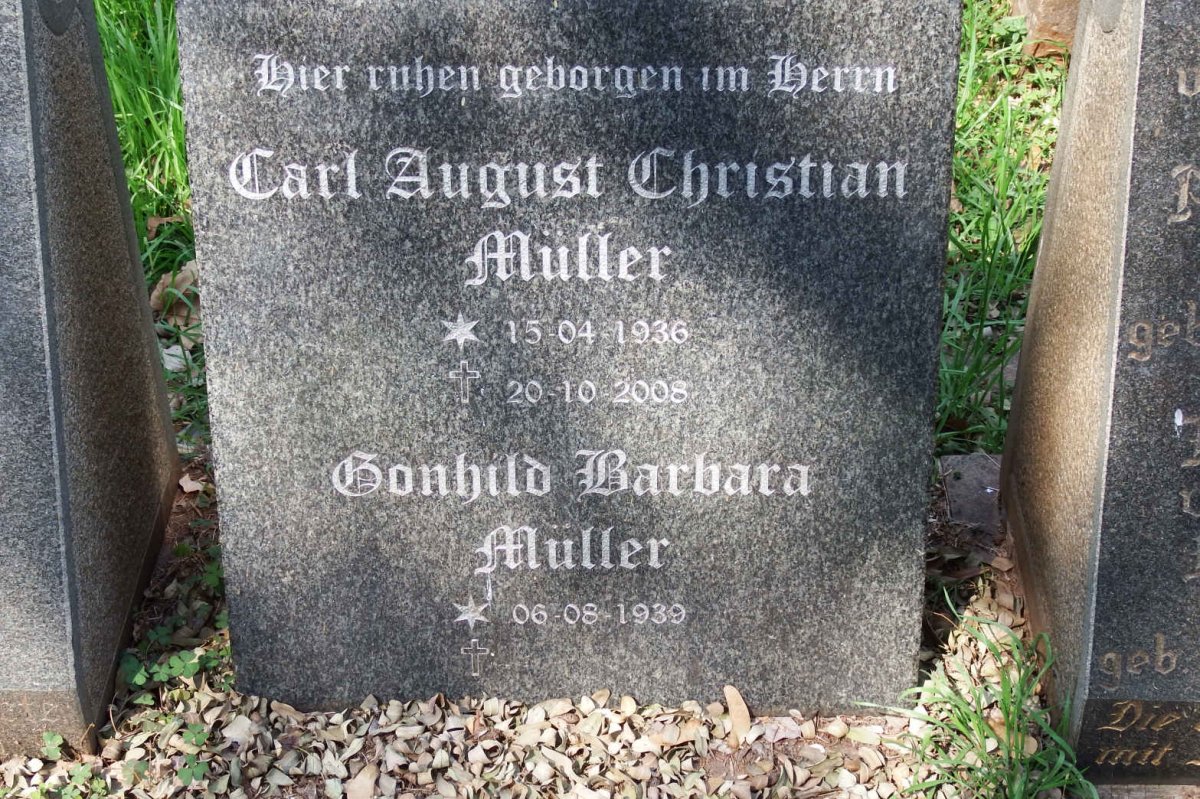 MULLER Carl August Christian 1936-2008 &amp; Gonhild Barbara 1939-