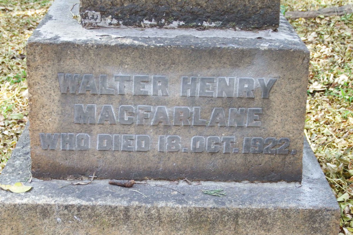 MACFARLANE Walter Henry -1922