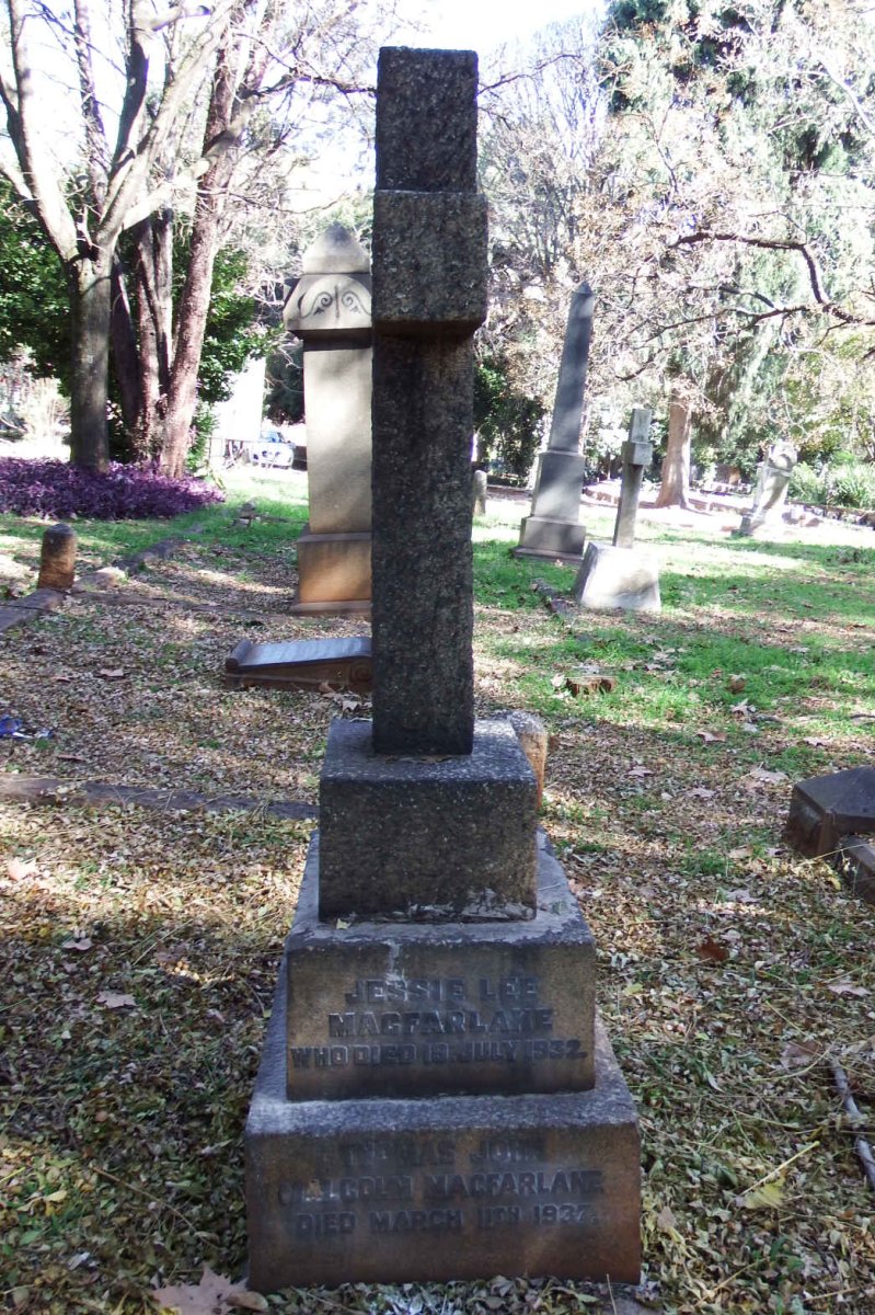 MACFARLANE Jessie Lee -1932 :: MACFARLANE Thomas John Malcolm -1937