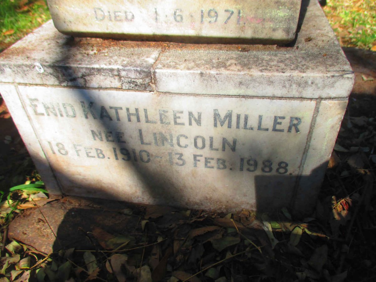 MILLER Enid Kathleen nee LINCOLN 1910-1988