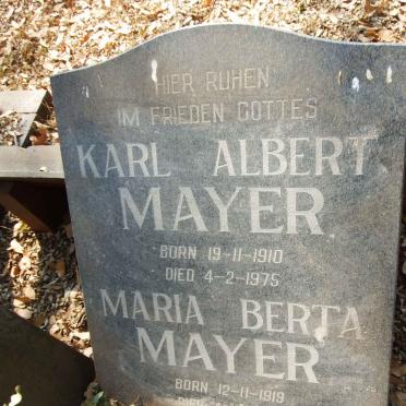 MAYER Karl Albert 1910-1975 & Maria Berta 1919-1987
