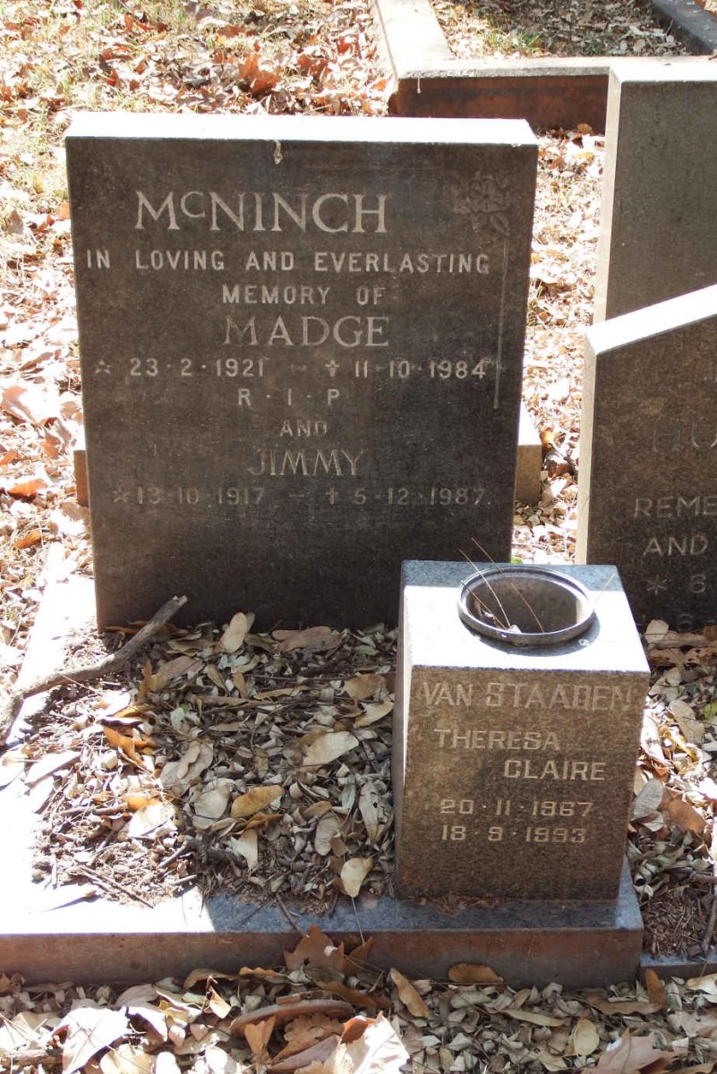 MCNINCH Jimmy 1917-1987 & Madge 1921-1984 :: STAADEN Theresa Claire, van 1967-1993