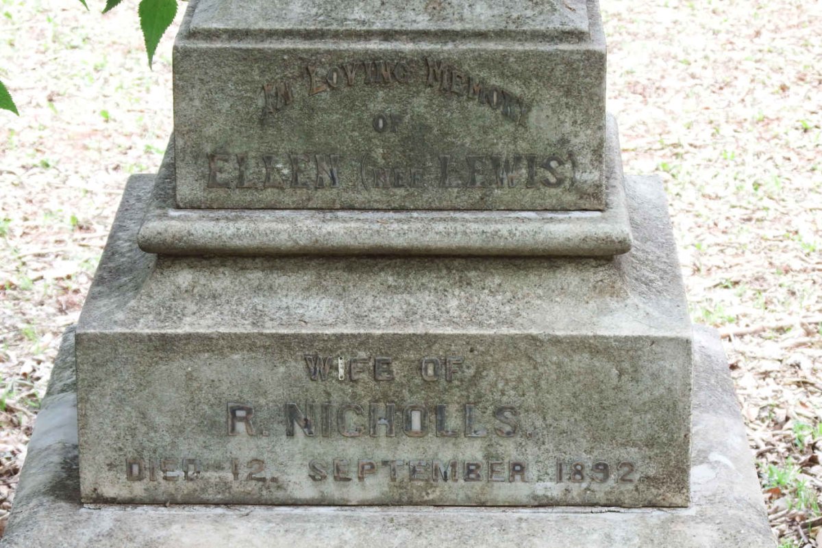 NICHOLLS Ellen nee LEWIS -1892