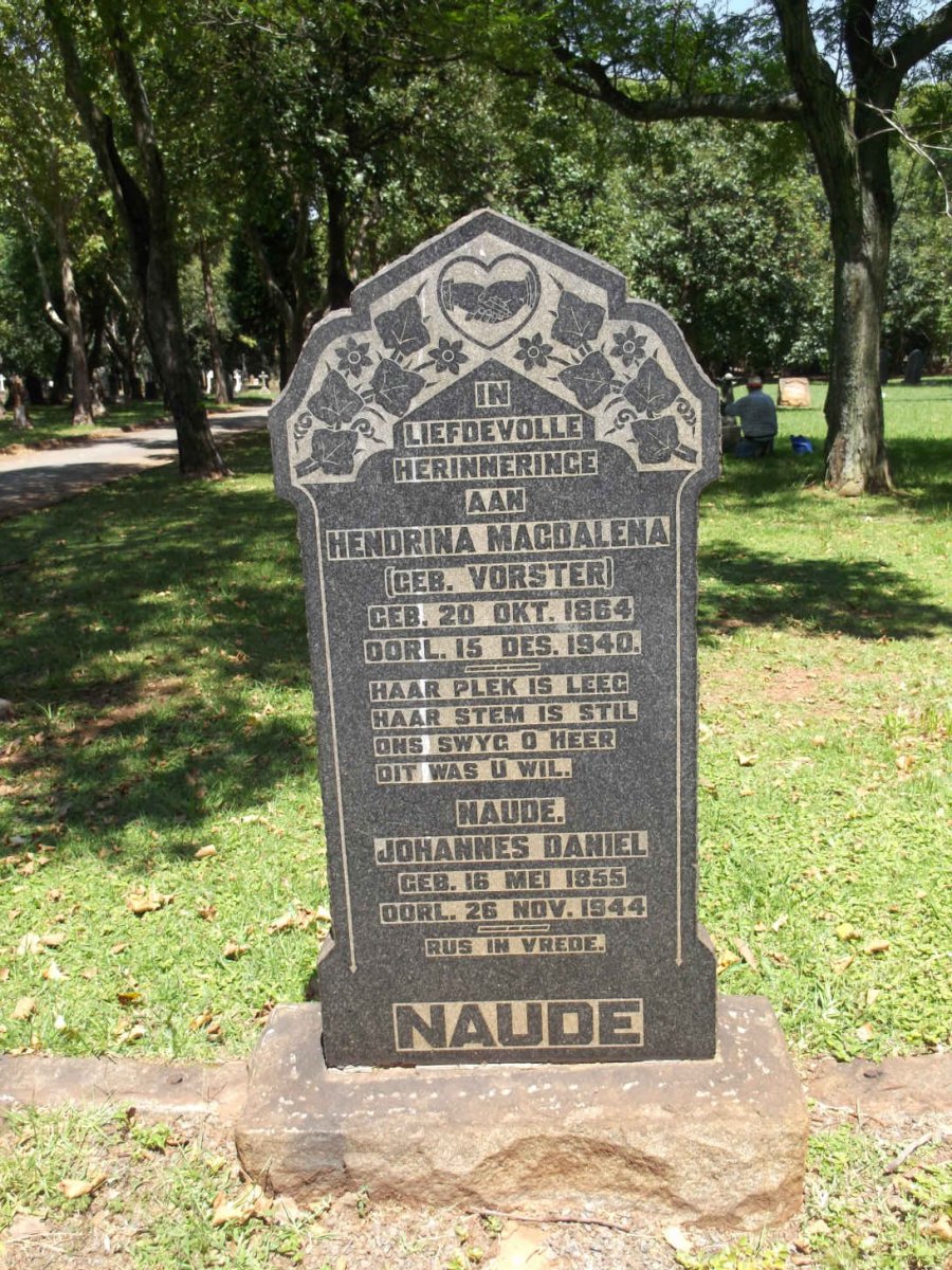 NAUDE Johannes Daniel 1855-1944 & Hendrika Magdalena VORSTER 1864-1940