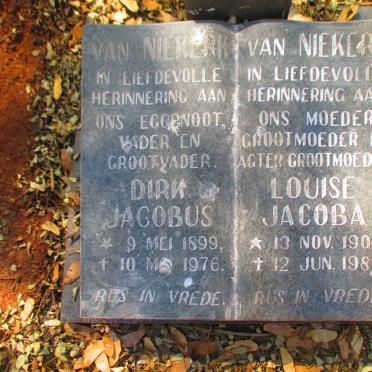 NIEKERK Dirk Jacobus, van 1899-1976 & Louise Jacoba 1903-1984