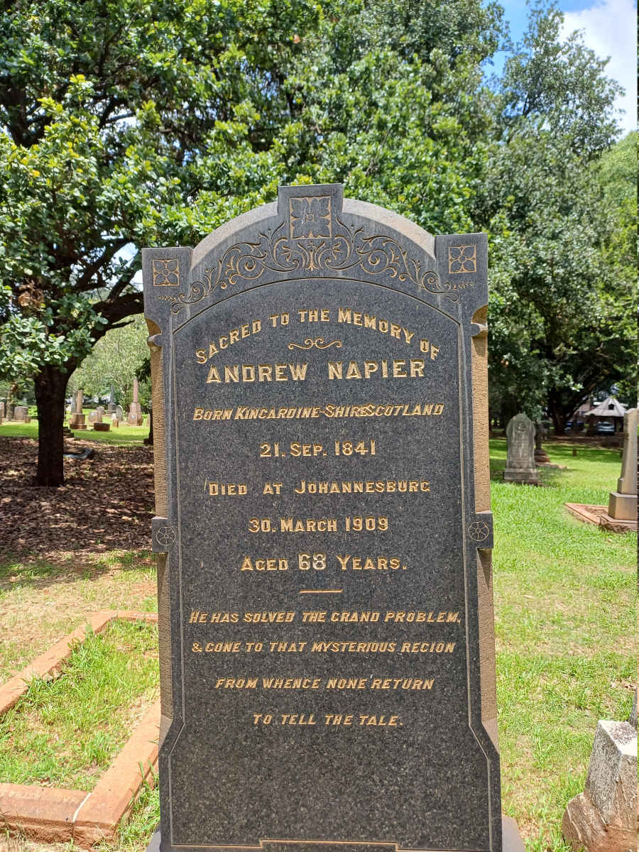 NAPIER Andrew 1841-1909