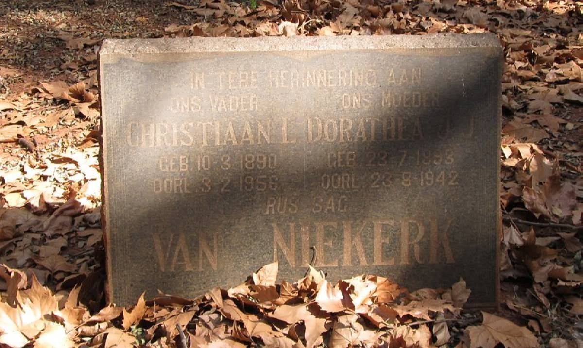 NIEKERK Christiaan L., van 1890-1956 &amp; Dorathea J.J. 1893-1942