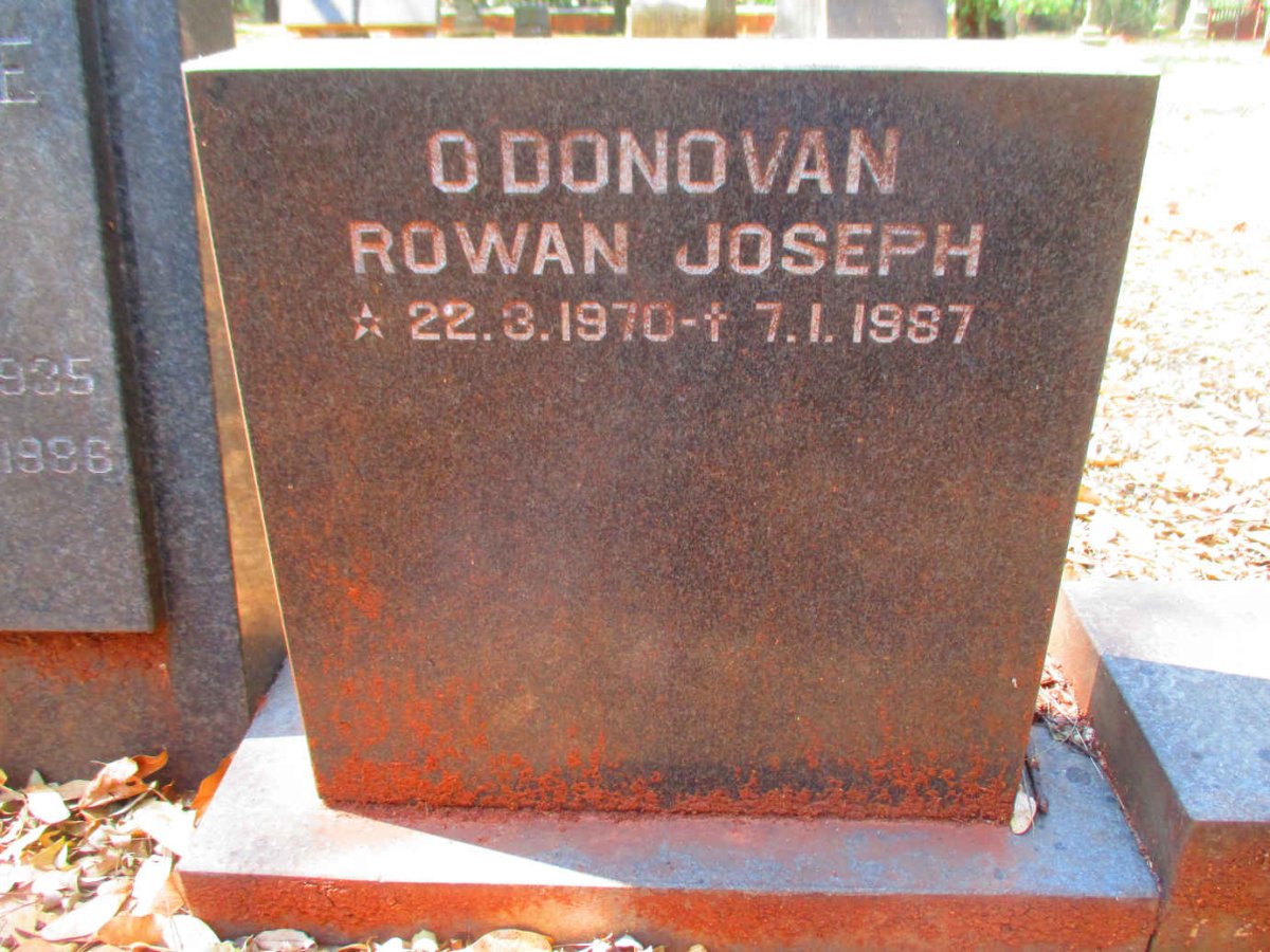 O'DONOVAN Rowan Joseph 1970-1987