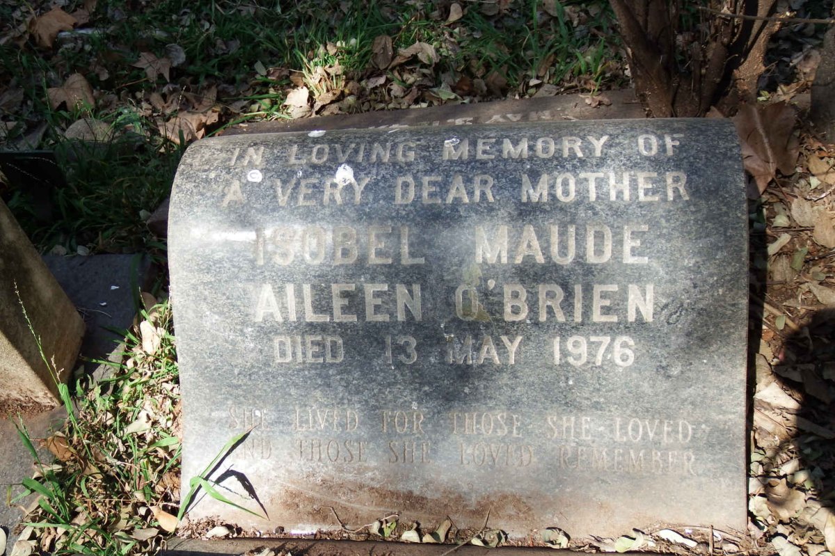 O’BRIEN Isobel Maude Aileen -1976