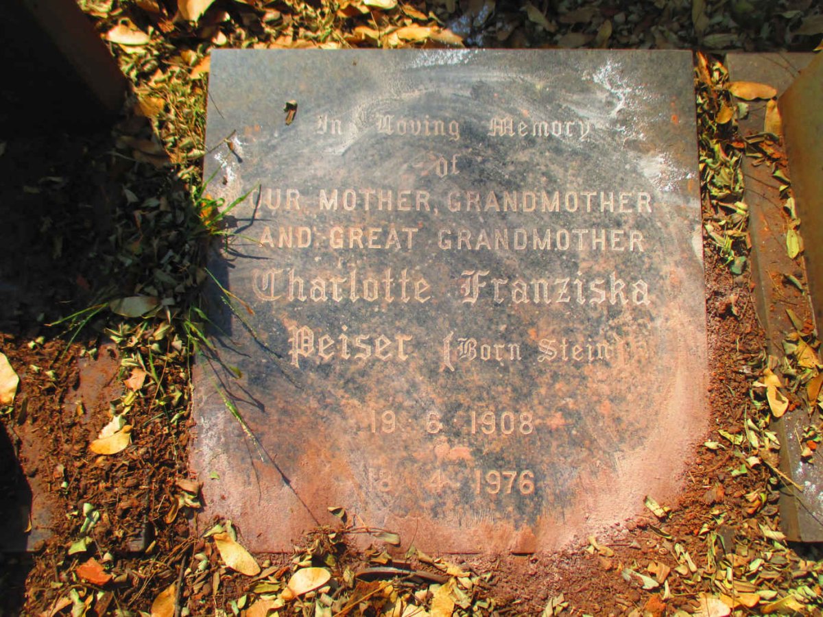 PEISER Charlotte Franziska nee STEIN 1908-1976