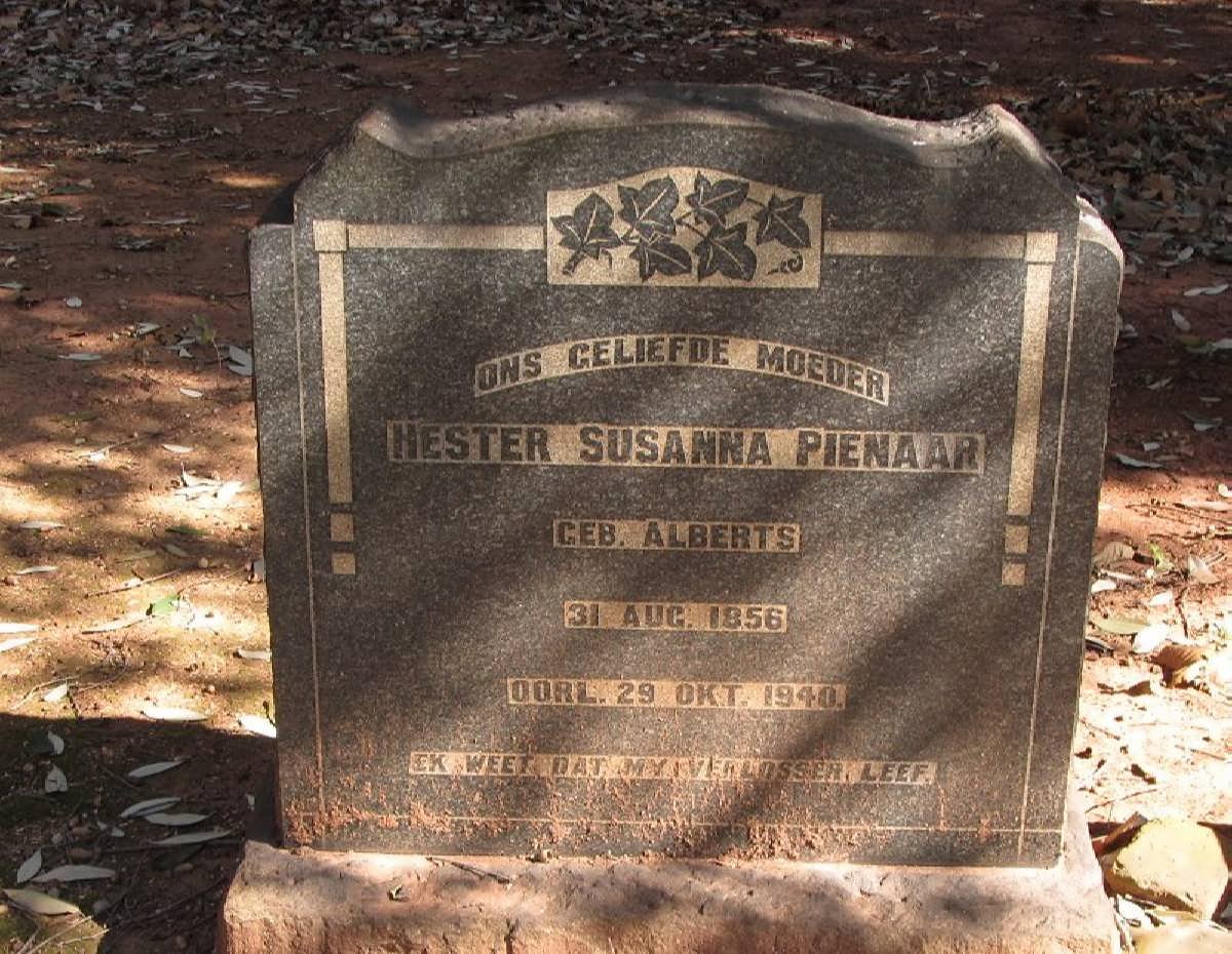 PIENAAR Hester Susanna nee ALBERTS 1856-1940
