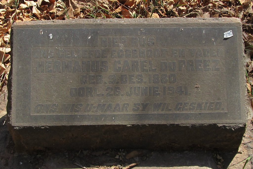 PREEZ Hermanus Carel, du 1880-1941